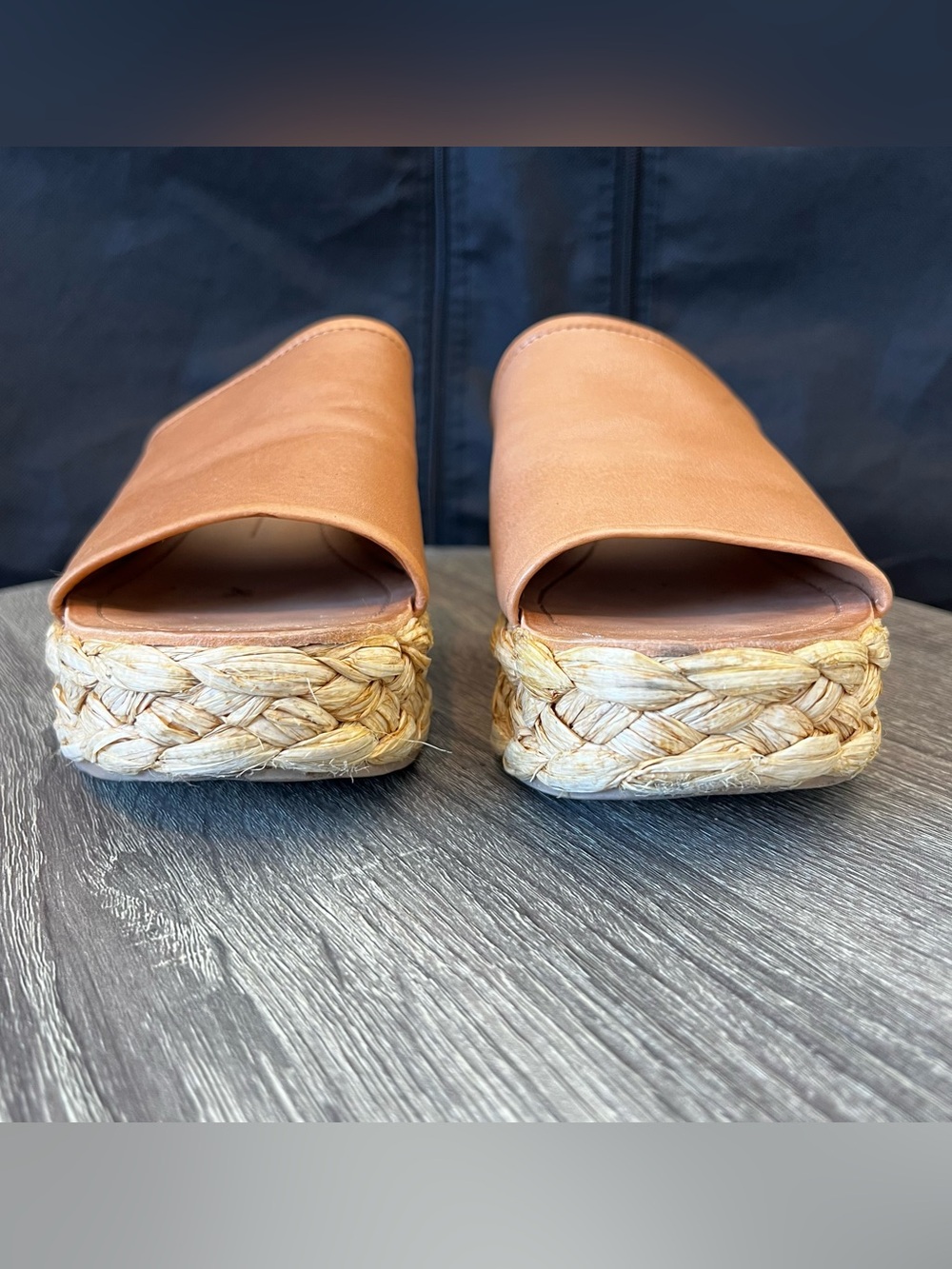 Dolce Vita Raffia Platform Pablo Sandals in Honey Leather- Size 7.5 - Picture 7 of 12